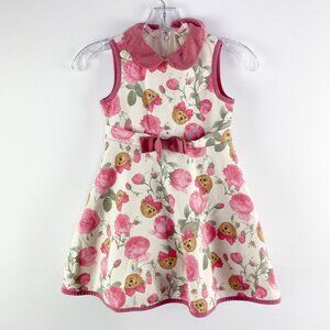 Teenie Weenie Dress Girls Size 120cm US 6 Bear Print Floral A-Line Sleeveless